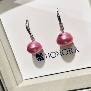 Honora Rasberry Freshwater Pearl Dangle Earrings
